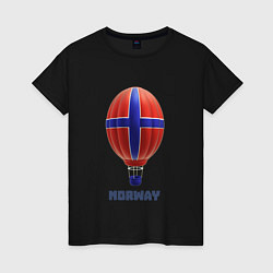 Женская футболка 3d aerostat Norway flag