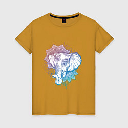 Женская футболка Мандала слон
