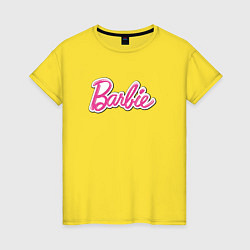 Футболка хлопковая женская Barbie logo, цвет: желтый