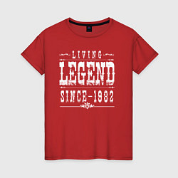 Женская футболка Живая легенда с 1982 года
