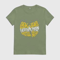 Футболка хлопковая женская CREAM Wu-Tang, цвет: авокадо