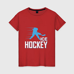 Женская футболка Хоккей Силуэт спортсмена