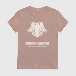 Футболка хлопковая женская Гвардия ворона лого винтаж, цвет: пыльно-розовый