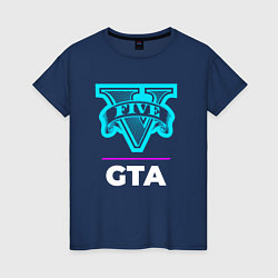 Женская футболка Символ GTA в неоновых цветах
