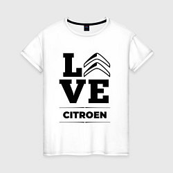 Футболка хлопковая женская Citroen Love Classic, цвет: белый