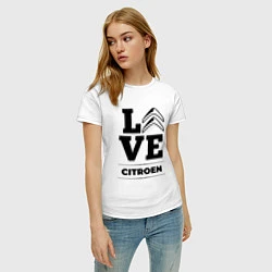Футболка хлопковая женская Citroen Love Classic, цвет: белый — фото 2