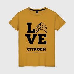 Футболка хлопковая женская Citroen Love Classic, цвет: горчичный