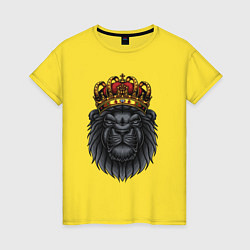 Футболка хлопковая женская Черный царь зверей, цвет: желтый
