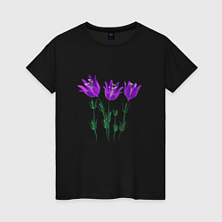 Женская футболка Flowers purple white light