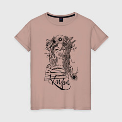 Женская футболка Прекрасная Кира Венок из цветов