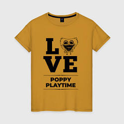 Футболка хлопковая женская Poppy Playtime Love Classic, цвет: горчичный