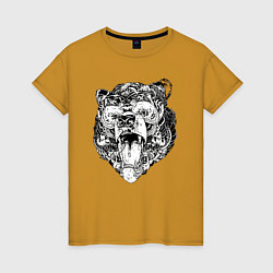 Женская футболка Стилизованная голова медведя