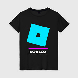 Женская футболка Символ Roblox в неоновых цветах