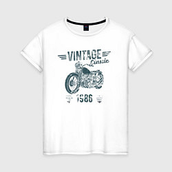 Женская футболка Винтажная классика 1986 мотоцикл