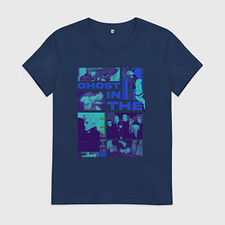 Футболка хлопковая женская Призрак в доспехах экшен, цвет: тёмно-синий