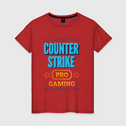 Футболка хлопковая женская Игра Counter Strike PRO Gaming, цвет: красный