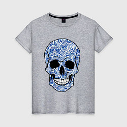 Женская футболка Skull gzhel