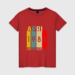 Футболка хлопковая женская 1984 - Апрель, цвет: красный