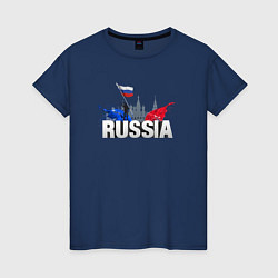Женская футболка Russia объемный текст