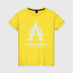 Футболка хлопковая женская Альфа легион винтаж лого, цвет: желтый