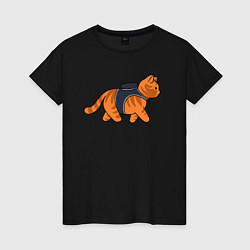 Женская футболка Минималистичны котик из stray