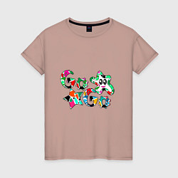 Женская футболка Go-Go Аппликация разноцветные буквы
