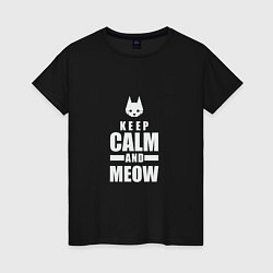 Футболка хлопковая женская Stray - Keep Calm, цвет: черный