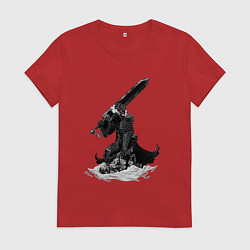 Футболка хлопковая женская Berserk the Black Swordsman, цвет: красный