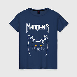 Женская футболка Manowar rock cat