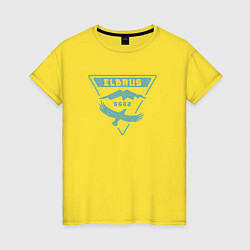 Футболка хлопковая женская Эльбрус 5642 лого, цвет: желтый