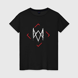 Женская футболка Символ Watch Dogs в красном ромбе