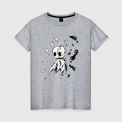 Футболка хлопковая женская Hollow Knight game, цвет: меланж