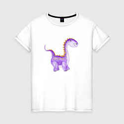 Женская футболка Фиолетовый динозаврик