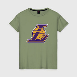 Женская футболка ЛА Лейкерс объемное лого