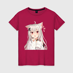 Женская футболка Неко кошка-девочка