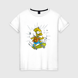 Женская футболка Барт Симпсон - зомби на скейтборде