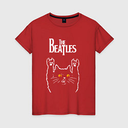 Женская футболка The Beatles rock cat