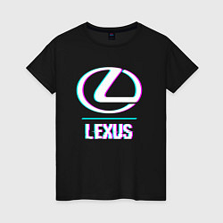 Женская футболка Значок Lexus в стиле glitch