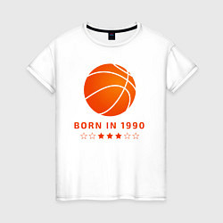 Футболка хлопковая женская Баскетболист 1990 года, цвет: белый