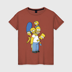 Женская футболка Прикольная семейка Симпсонов