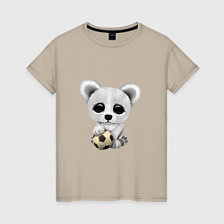 Женская футболка Футбол - Белый Медведь