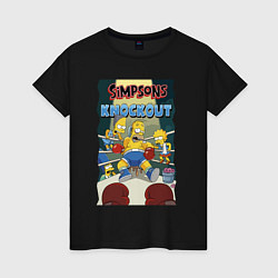 Женская футболка Гомер Симпсон на боксёрском ринге
