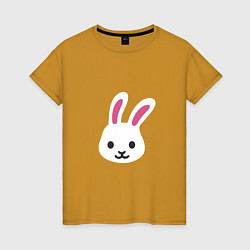 Женская футболка Мордочка белого зайца