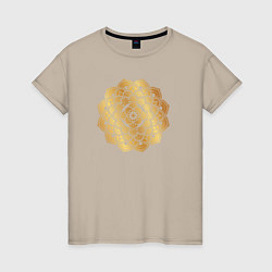 Женская футболка Золотой узор мандалы