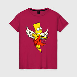 Женская футболка Барт Симпсон - купидон