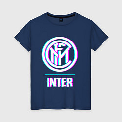 Женская футболка Inter FC в стиле glitch