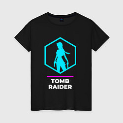 Женская футболка Символ Tomb Raider в неоновых цветах