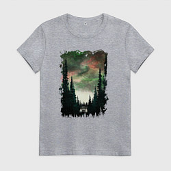 Футболка хлопковая женская Лес кругом, цвет: меланж