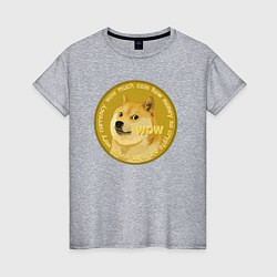 Женская футболка Иронизирующая монета с Доге
