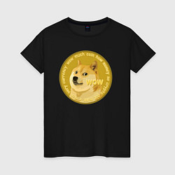 Женская футболка Иронизирующая монета с Доге